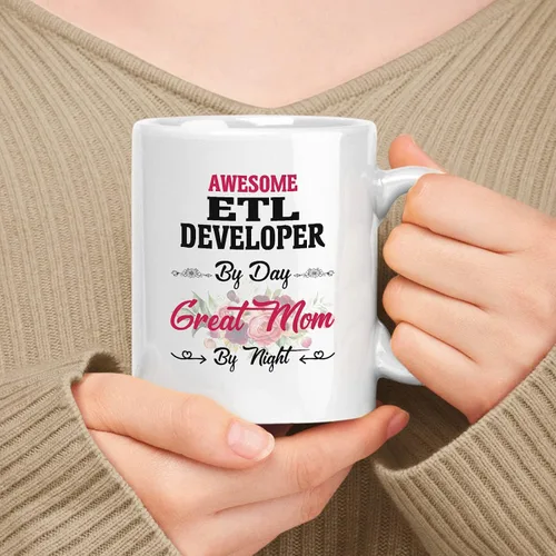 Vista 64 de Regalo para el desarrollador de backend 11oz, 15oz taza de cerámica blanca, regalo para madre impresionante () Por día, gran mamá por la noche