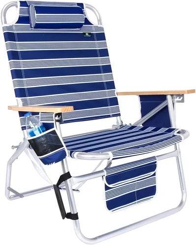 Vista 16 de Silla de playa Big Jumbo de aluminio, extra grande, resiste hasta 500 libras