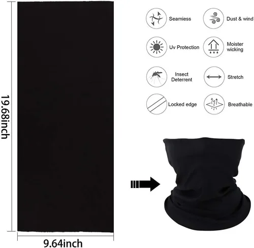 Vista 2 de Máscara facial, bandanas, polaina para el cuello, bufanda mágica, diadema para polvo, sol, viento