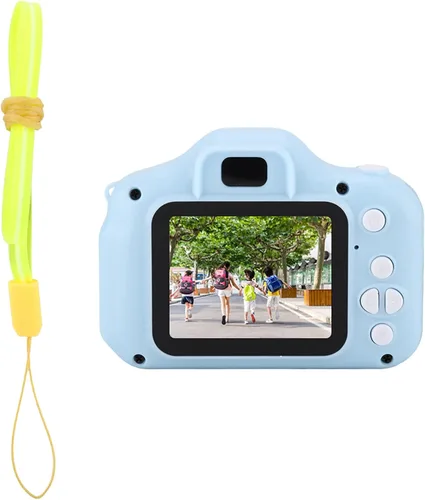 Vista 6 de Cámara para niños en miniatura para cámaras, pequeña, portátil, digital, desechable, pequeño juguete de video y alrededores (azul)