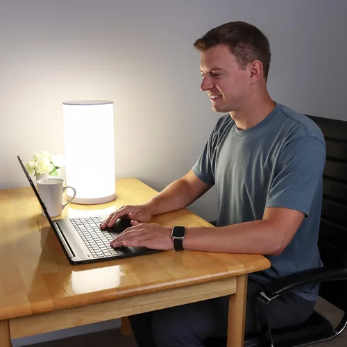 Vista 4 de Bright Health Lámpara de terapia de luz de 14 pulgadas, lámpara de terapia de 10000 LUX de 360 grados, luz LED blanca brillante con altura y brillo