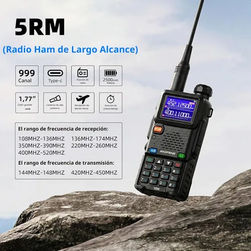 Vista 2 de Baofeng Radio UV-5RM Radio de Jamón de mano UV5R Walkie Talkies de largo