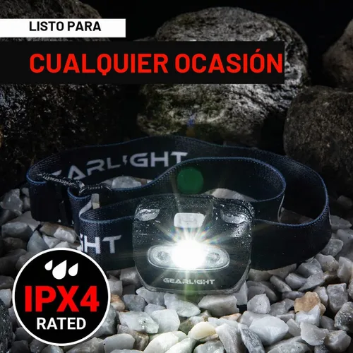 Vista 6 de GearLight Linterna frontal recargable por USB, S500 para correr, acampar y exteriores, faros delanteros LED para campamento, lámpara de cabeza