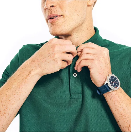 Vista 4 de Nautica Polo de cubierta de rendimiento de ajuste clásico fabricado de forma sostenible para hombre