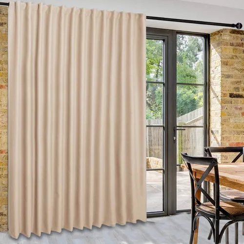 Vista 20 de DWCN Cortina opaca divisora de privacidad para puerta corrediza de patio, cortinas térmicas extra anchas con pestaña trasera y bolsillo para barra