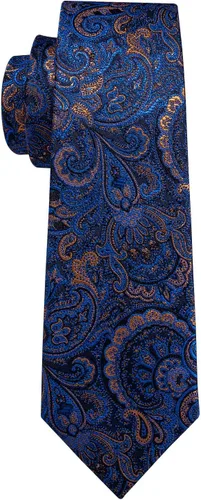 Vista 167 de Barry.Wang - Juego de corbata de seda para hombre, diseño de cachemira, pañuelo y gemelos de bolsillo