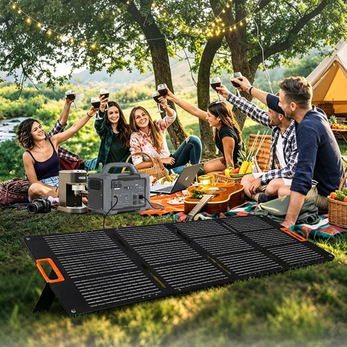 Vista 8 de 1000W Portable Power Station 1024Wh LiFePO4 for Outdoor & Home Gey+200W Solar Panel