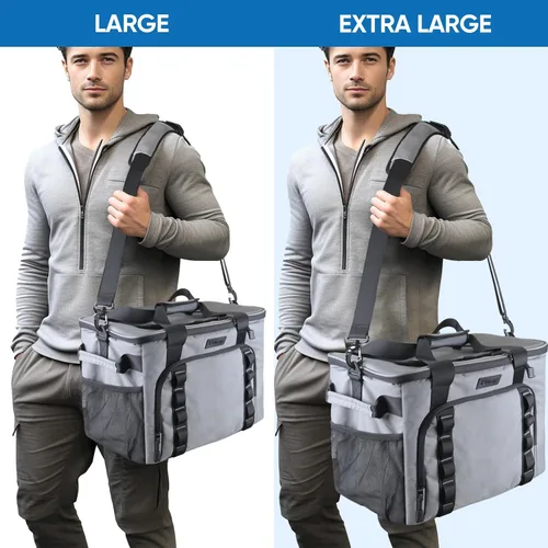 Vista 8 de BALEINE Bolsa térmica suave extragrande, enfriador portátil a prueba de fugas, volumen de 40/60 latas para playa, camping, kayak, viajes y viajes