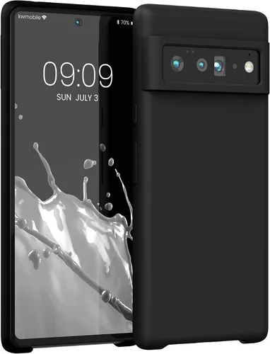 Vista 93 de kwmobile Funda Compatible con Google Pixel 6 Pro - Funda de teléfono de silicona TPU con acabado suave - Azul Arrecife