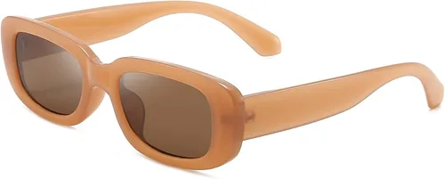 Vista 8 de Dollger - Lentes de sol rectangulares para mujer y hombre, gafas de moda retro, protección UV 400, armazón cuadrado A: negro y marrón leopardo
