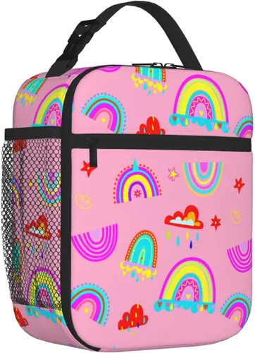 Vista 7 de Bolsa de almuerzo divertida para niños con pelotas deportivas, bolsa reutilizable para baloncesto, fútbol, fútbol americano y béisbol, lonchera