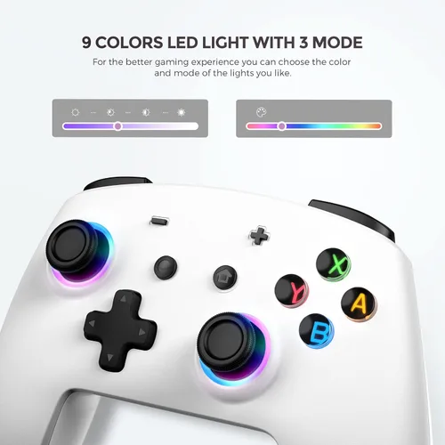 Vista 2 de Controlador de interruptor, controladores inalámbricos Pro para SwitchSwitch LiteSwitch OLED, ECHTPower Switch Remote Gamepad con Joystick