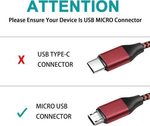 Vista 2 de TPLTECH Cable de carga para controlador de PS4, 2 unidades-15 pies Cable de carga rápido trenzado de nailon micro USB 2.0, cable de carga