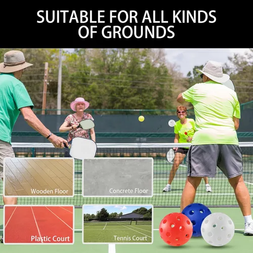 Vista 6 de Fizzazzle Bolas de pickleball para exteriores, 40 agujeros, duraderas, de alto rebote aprobadas por USAPA, bolas de pickleball para torneo de vuelo