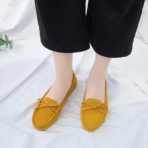 Vista 4 de fabalshop Mocasines para mujer, zapatos gruesos, zapatos planos, casuales redondos, mocasines individuales de ocio para mujer, gruesos