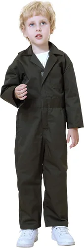 Vista 3 de TOPTIE Overol para niños traje de mecánico Navidad Halloween traje de vuelo mono mecánico