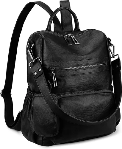Vista 28 de Uromee Mochila de Viaje Monedero para Mujeres Cuero Vegano Damas Moda Borla Bolsa de Hombro Convertible, Grande, Mochilas Daypack