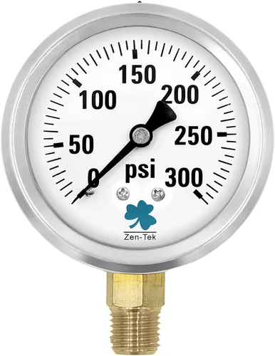 Vista 15 de Zenport LPG30 Zen-Tek Glicerina Medidor de presión relleno de líquido, 30 PSI, caja de 10