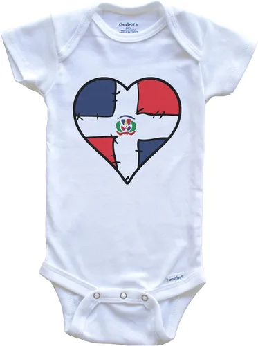 Vista 4 de Conjunto de 3 mamelucos para bebé dominicano con la bandera de República Dominicana con llanto en español
