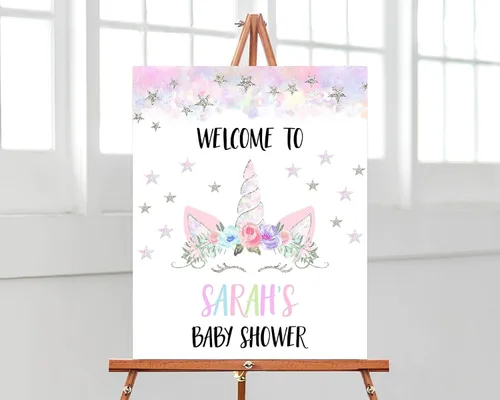 Vista 11 de Editable Boy Elephant Baby Shower Welcome Sign, Blue Elephant Baby Shower Sign, Baby Shower Signs, Welcome Baby Shower Sign, Blue Floral Elephant