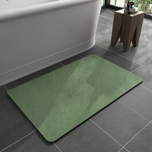 Vista 17 de MontVoo -Tapete de baño-Alfombras de baño delgadas antideslizantes para debajo de la puerta- Superficie de gamuza sintética absorbente, de secado
