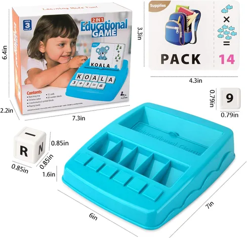 Vista 7 de Juguetes educativos de aprendizaje 2 en 1, juegos de letras y números a juego para niños y niñas, reconocimiento de palabras a la vista, tarjetas