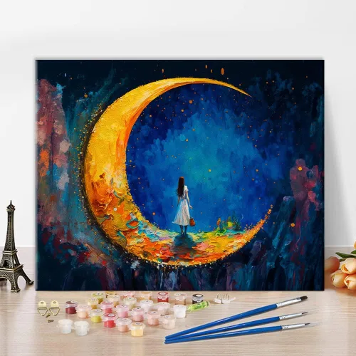 Vista 13 de TUMOVO Pintura por números para adultos, kits de pintura de playa por números, pintura al óleo de paisaje costero colorido para adultos, kit