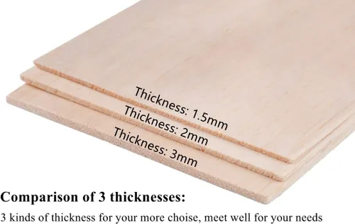 Vista 6 de Paquete de 12 hojas de madera de balsa de 1/8 de 4 x 6 pulgadas, tablero de madera contrachapada natural sin terminar para Cricut, hacer modelos