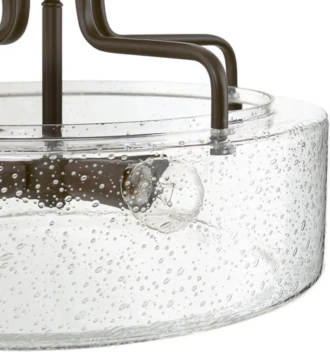 Vista 7 de Lámpara de techo semiempotrada, 4 luces modernas cerca del techo con vidrio sembrado para dormitorio, pasillo, cocina, entrada, acabado de bronce