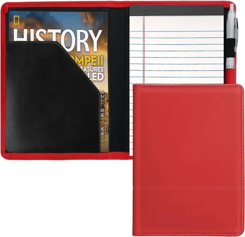 Vista 15 de Carpeta/Portafolio con Bloc, Mini Carpeta Portafolio con Bloc 5 x 8 Bloc de Escritura Tamaño Legal, Organizador de Documentos A5 para Hombres