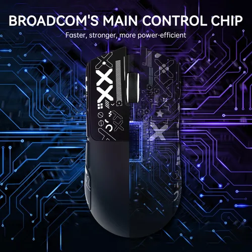 Vista 7 de ATTACK SHARK X11 Ratón inalámbrico ligero para juegos con base de carga RGB, Tri-Mode-2.4G/USB-C con cable/BT, 22K DPI, sensor óptico PAW3311