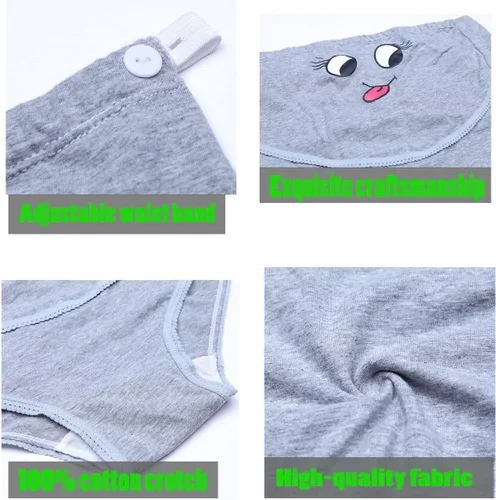 Vista 2 de SEPMINDU Algodón 3 Pack Embarazo Maternidad Overbump Sonrisa Cintura Alta Ajustable Ropa Interior Bragas
