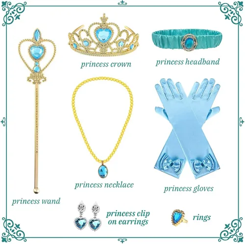 Vista 6 de EZDRESS Disfraz de princesa jazmín para niñas, disfraz de princesa árabe, disfraz de Halloween y cosplay