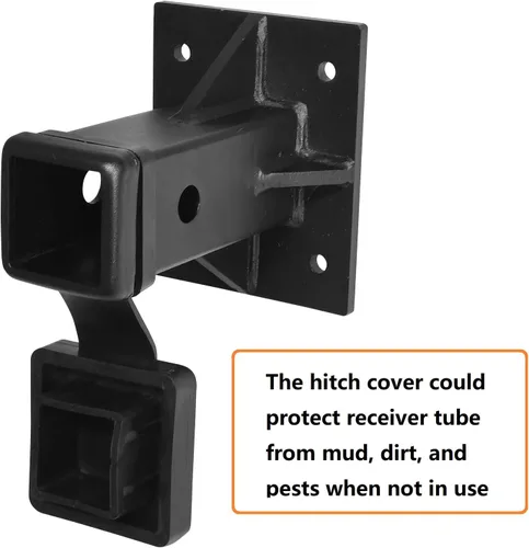 Vista 3 de Soporte de pared para enganche, adaptador de tubo receptor atornillado, tubo de placa receptora de enganche con apertura de 2 pulgadas, receptor