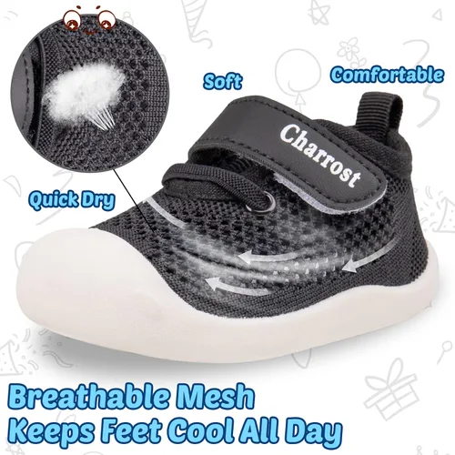 Vista 3 de Zapatos para bebés de 1 a 4 años, zapatos para niños pequeños, zapatos para niños y niñas, suela suave, tela de algodón antideslizante, malla