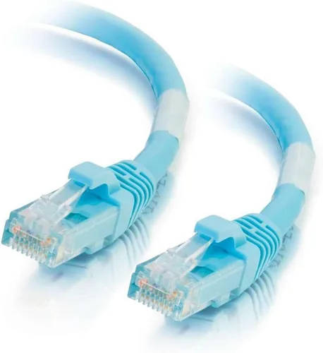 Vista 32 de C2G 00740 Cable Cat6a - Cable de conexión de red Ethernet blindado sin enganches, aguamarina (1 pie, 1.0 ft)