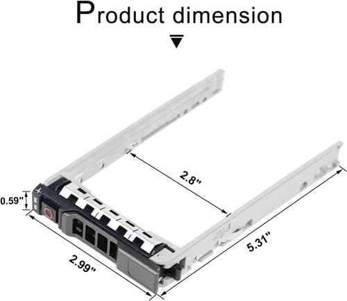 Vista 2 de Bandeja de disco duro Caddy 8FKXC 08FKXC Soporte de disco duro 2.5" Montaje SSD