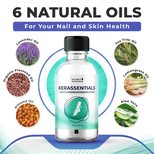 Vista 3 de Nature's NutriWave Aceite de Kerassentials, fórmula a base de plantas 8 en 1, ingredientes naturales, fabricado en Estados Unidos, sin estimulantes