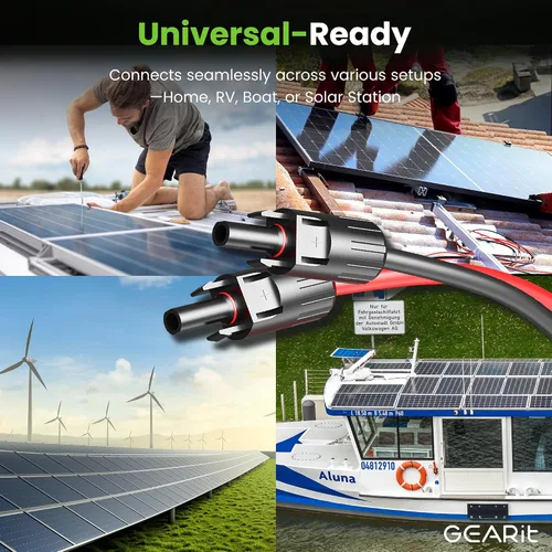 Vista 7 de GEARit - Cable de extensión de panel solar MC4 a MC4 de 10 AWG de 50 pies cada uno (100 pies en total), cable fotovoltaico de cobre estañado, par