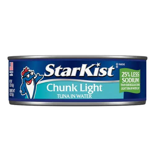 Vista 4 de StarKist Trozos de atún ligero en agua 25% menos de sodio, lata de 5 onzas