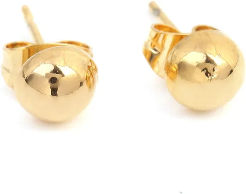 Vista 2 de Media bola Stud arete para las mujeres ronda 6mm 8mm 10mm 3par Set), varios tamaños