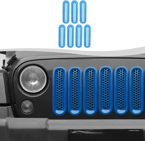 Vista 15 de Rejilla de malla con clip para Jeep Wrangler JK JKU 2007-2018 (negro mate)