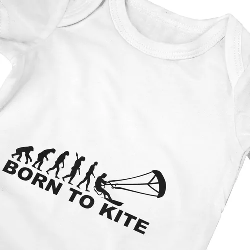 Vista 4 de Yoigng Kitesurfing Evolution Born To Kitesurf Baby Jersey Bodysuit Newborn Short Sleeve Romper Infant Tights Children'S