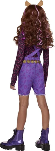 Vista 2 de Spirit Halloween Monster High Disfraz de lobo Clawdeen para niños, con licencia oficial, cosplay de hombre lobo, disfraz de grupo
