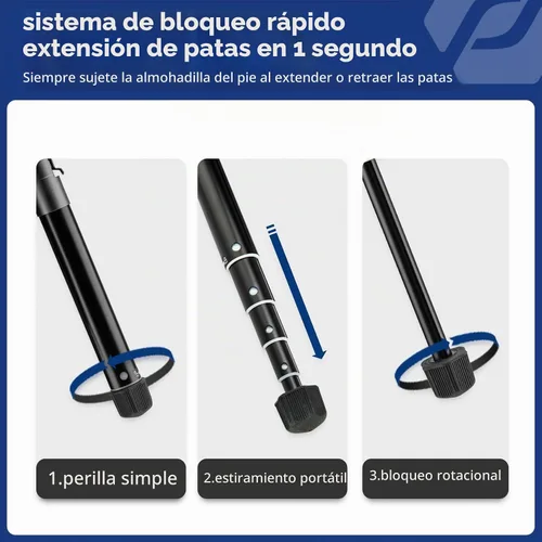 Vista 6 de Fotopro Mini trípode con soporte para teléfono con cabeza esférica desmontable para selfie stick plegado solo 8.6 pulgadas, carga máxima de hasta