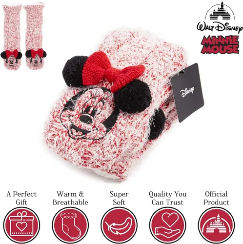 Vista 3 de Disney Women's Slippers Socks Fluffy Slipper Socks