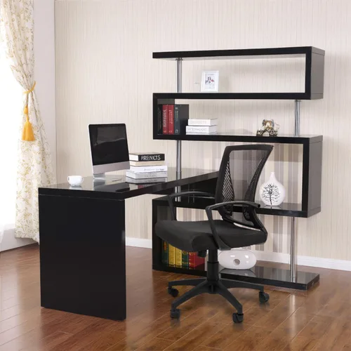 Vista 8 de Furmax Silla de oficina ergonómica de escritorio para computadora, silla de malla, respaldo medio, soporte lumbar giratorio con reposabrazos