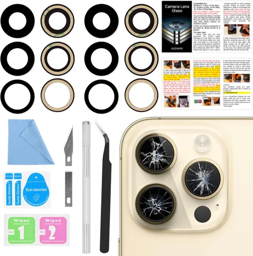 Vista 20 de 2PCS ASDAWN Reemplazo de Cristal de Lente de Cámara Trasera para iPhone 11 Pro y 11 Pro Max Reemplazo de Lente de Cámara con Adhesivo Preinstalado +