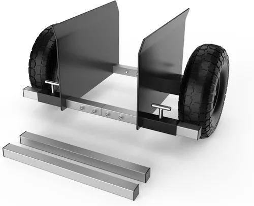 Vista 9 de Carro de puerta de losa de panel resistente con 2 ruedas de goma sólida de 10 pulgadas, rodamiento de carga de 1000 libras para láminas de paneles