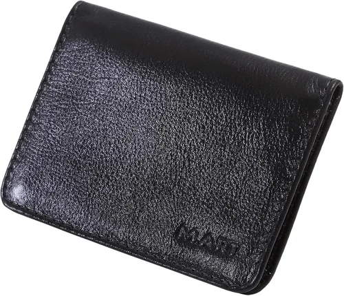 Vista 2 de Cartera delgada, tarjetero de cuero con bolsillo frontal delgado minimalista 154, Negro -, Minimalista